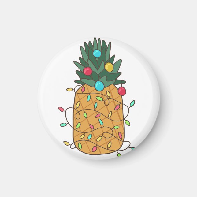 Íman Abacaxi de Natal tropical (Frente)