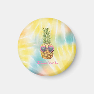 Íman Abacaxi Legal, Tinta Tie Dye Arco-íris Aquarela