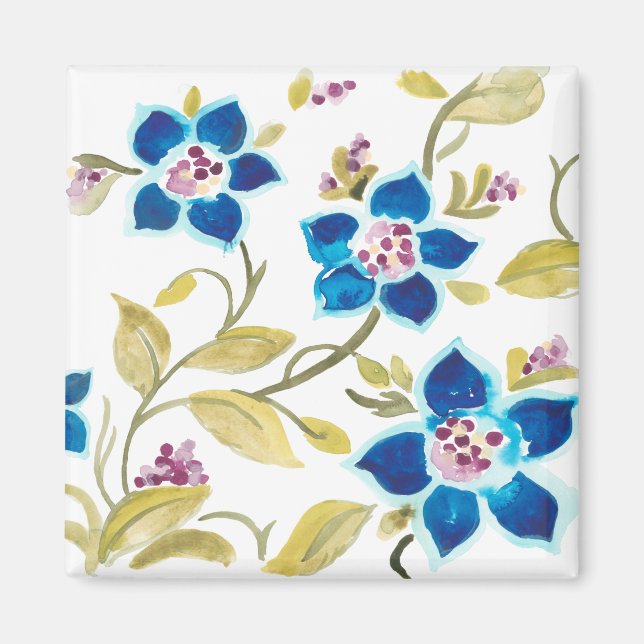 Íman Abbey Floral Azulejos - Blue Blooms (Frente)