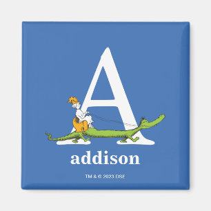 Íman ABC do Dr. Seuss: Letra A - Branco   Adicione seu 