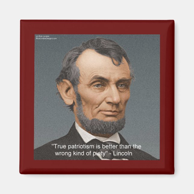 Íman Abe Lincoln & Citação Patriótica (Frente)