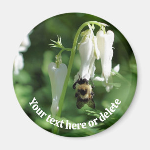 Íman Abeelha Na Flor De Columbine Branca Personalizada