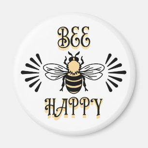 Íman Abeja Feliz   Cores Vintage Abelha Mel