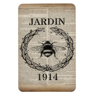 Íman abelha de rainha botânica do vintage do país