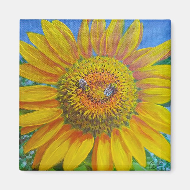 Íman Abelhas de girassol (Frente)