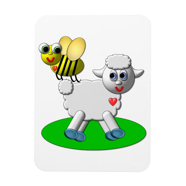 Íman Abelhas e Lamas 3D bonitas (Vertical)