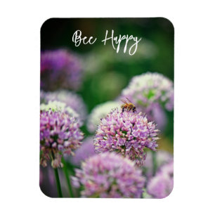 Íman Abelhas felizes com a Motivação da Flor de Allium