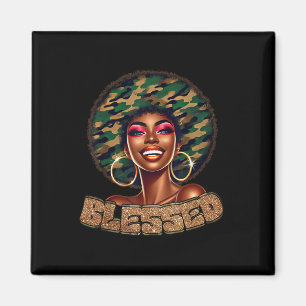 Íman Abençoada Camo Negra Mulher Faith Afro Histo