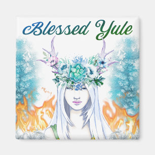 Íman Abençoado Yule Woodland Maiden Pagan Holiday