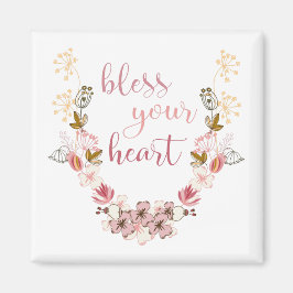 Íman Abençoe seu coração (flores rosa)