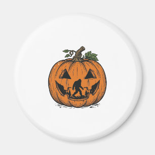 Íman Abóbora Bigfoot Vintage Design de Vetor de Hallowe