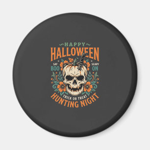 Íman Abóbora de Caveira de Halloween Caça Noturna Desig