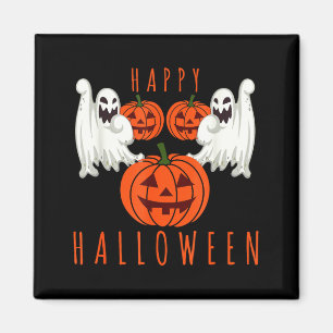 Íman Abóbora de Halloween com fantasmas assustadores ro