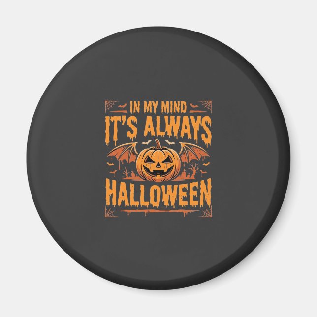 Íman Abóbora de Halloween sempre Morcego Vetor Design_1 (Frente)
