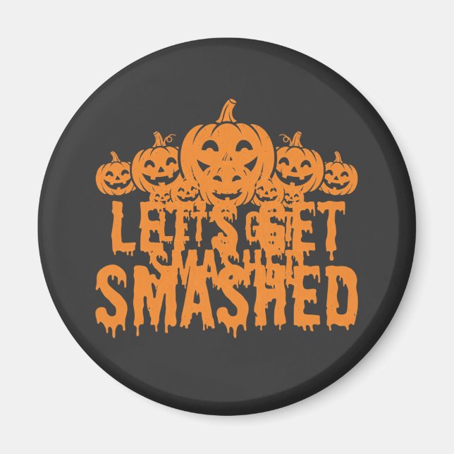 Íman Abóbora de Halloween Vamos Esmagar (Frente)