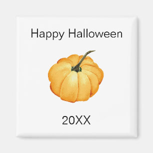 Íman abóbora de laranja aquarela Feliz Dia das Bruxas