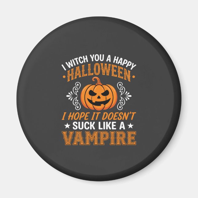 Íman Abóbora de Vampiro de Halloween Engraçado (Frente)