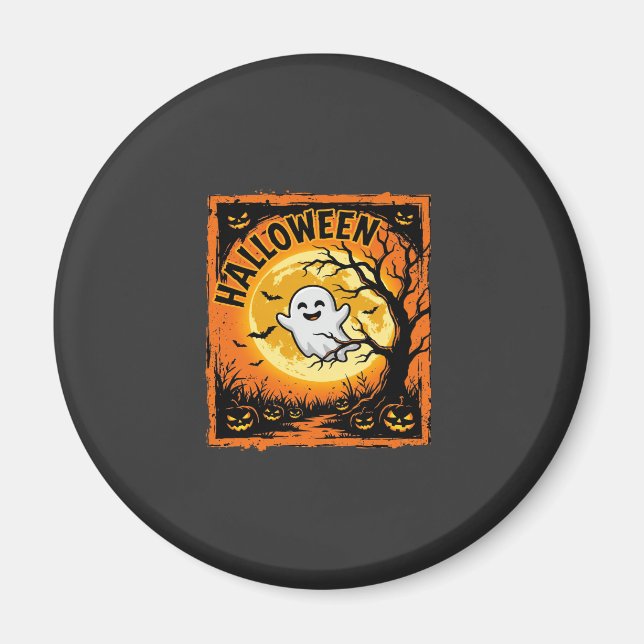 Íman Abóbora Fantasma de Halloween Árvore Assombrada (Frente)