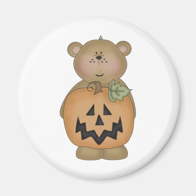 Íman Abóbora Jack O'lantern do Ursinho (Frente)
