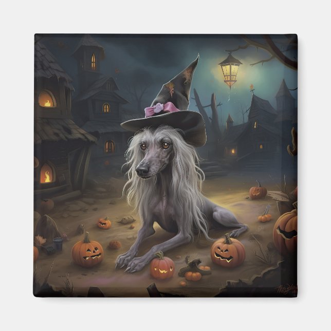 Íman Abóboras Crestadas Chinesas Halloween Assustador  (Frente)