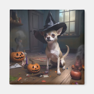 Íman Abóboras de Halloween Assustadoras de Chihuahua