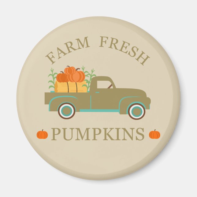 Íman Abóboras frescas de fazenda outono (Frente)