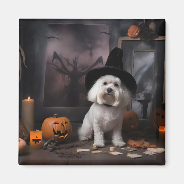 Íman Abóboras Maltesas de Halloween Assustadoras (Frente)