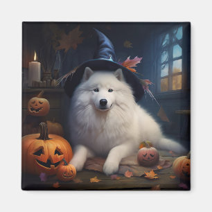 Íman Abóboras Samoyed Halloween Assustador