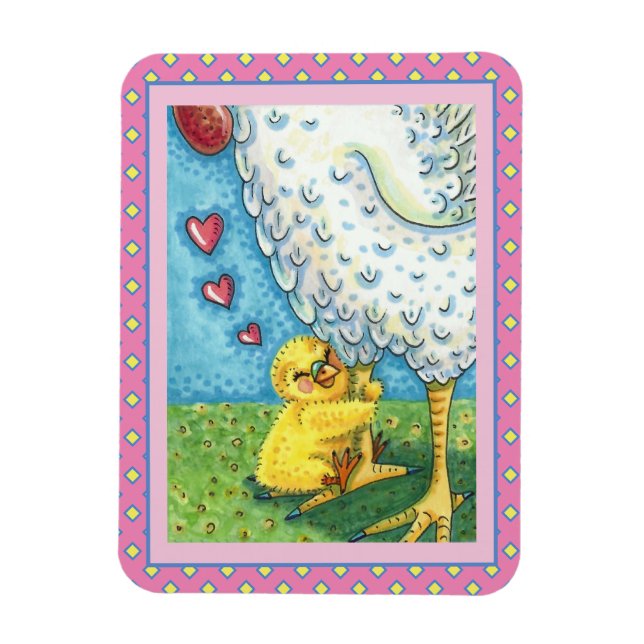 ÍMAN  ABRA A SUA MÃE, PINTINHO DE BEBÊ BONITO AMA A MÃE  (Vertical)