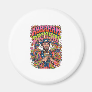 Íman Abraão Patriótico Bebendo Retro