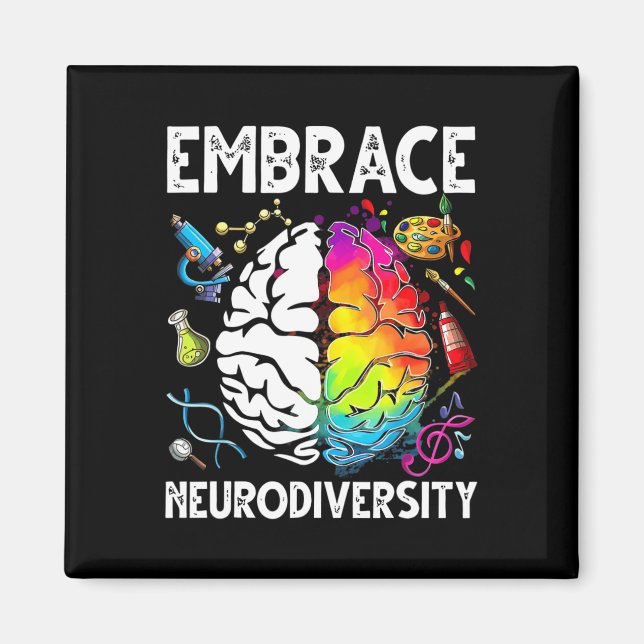 Íman Abraçar a Neurodiversidade Conscientização do Auti (Frente)