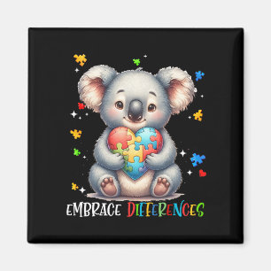 Íman Abraçar Diferenças no Coração Quebra-cabeça Koala