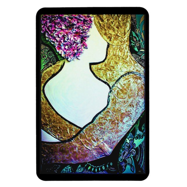 Íman Abraçar trabalho de arte de abraço de casal inter- (Vertical)