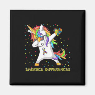Íman Abrace diferenças Unicorn Dabbing Quebra-cabeça Au