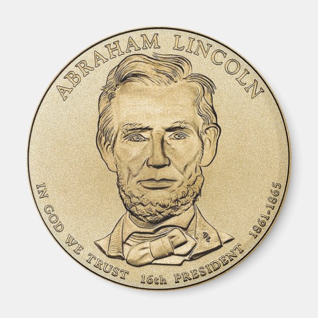 Íman Abraham Lincoln $1 Magnet Presidencial (Frente)