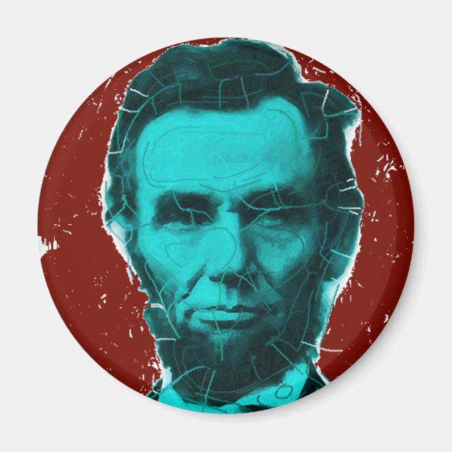 Íman Abraham Lincoln Art Shirt — Design único (Frente)