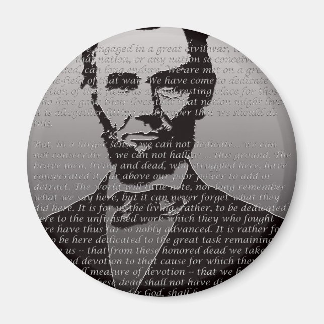 Íman Abraham Lincoln Gettysburg Endereço (Frente)