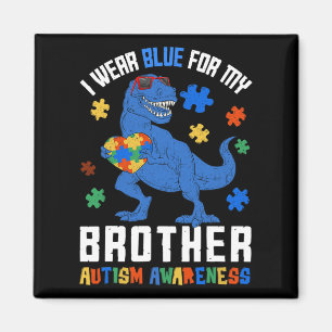 Íman Abril Eu Uso Azul Pelo Dinossauro Irmão Conscienti