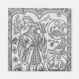 Íman Abril, flores, Aries