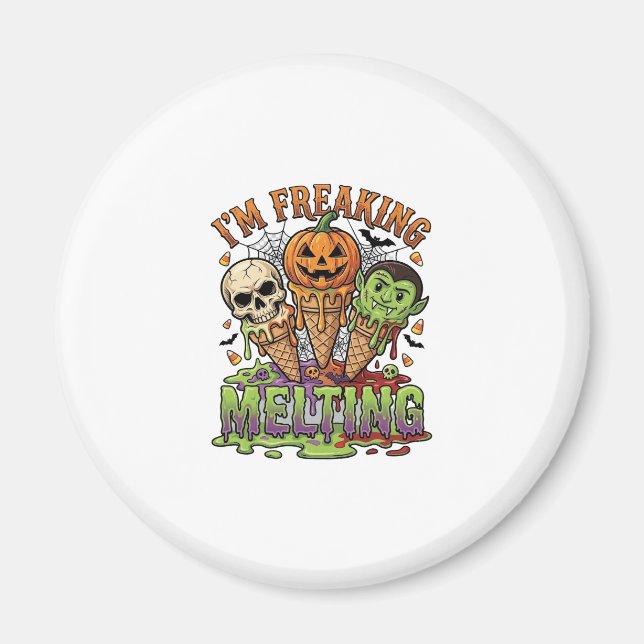 Íman Abro Im Freaking Melting Halloween Sorvete Crânio  (Frente)