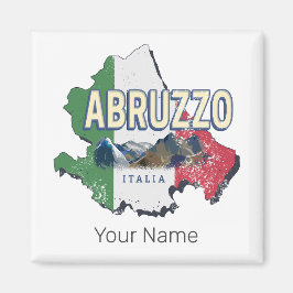 Íman Abruzzo Itália - Região Retro Mapa Vintage Souveni