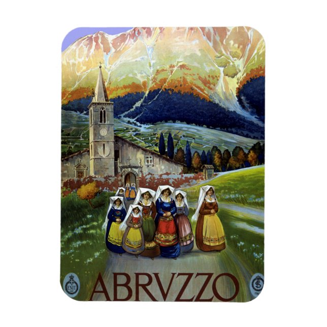 Íman Abruzzo Itália Viagens vintage de Poster Arte com  (Vertical)