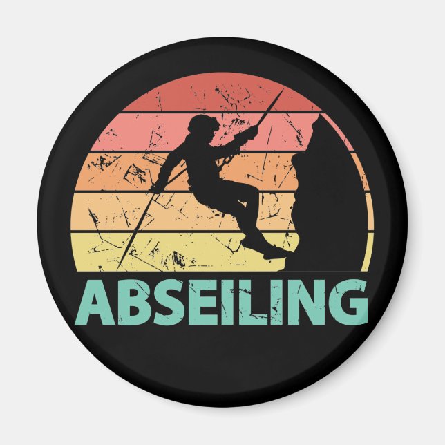 Íman Abseiling Vintage Rappelling Mountain Climber (Frente)