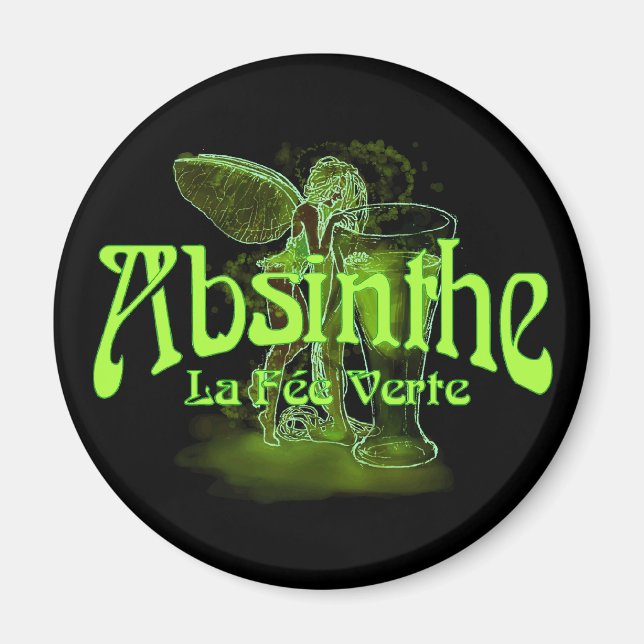 Íman Absinthe La Fee Verte Fairy Com Vidro (Frente)