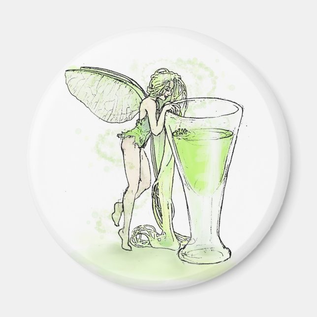 Íman Absinthe La Fee Verte Fairy With Glass (sem texto) (Frente)
