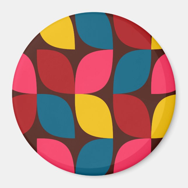 Íman Abstração de flores colorida, moderna, moderna, mo (Frente)