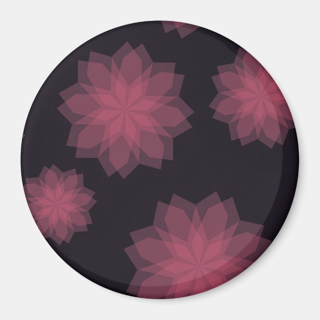 Íman Abstração de flores rosa, legal, moderna e moderna (Frente)