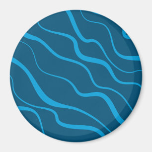 Íman Abstração de onda azul, simples, moderna, legal