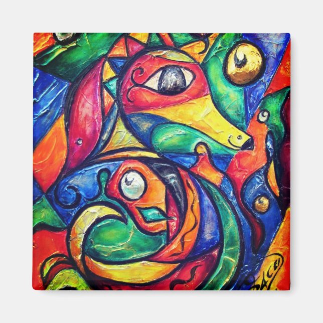 Íman Abstração do cavalo marinho (Frente)