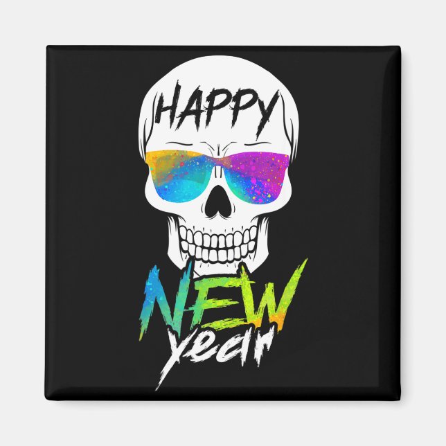 Íman Abstract Happy New Skull Year  (Frente)